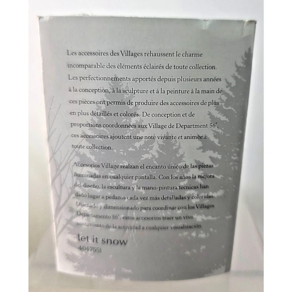 Dept 56 Christmas Village Accessories Let It Snow Sign & Shrub #4047551